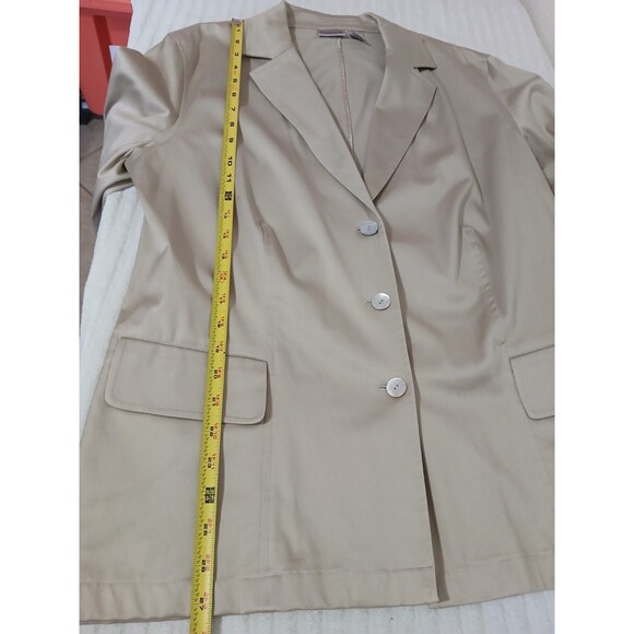Chico's Women's Blazer Jacket Size 2 L Beige 3 Button Career Office - Picture 9 of 16
